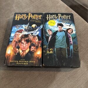 Lot Of 2 Harry Potter VHS Prisoner Of Azkaban And The Sorcerers Stone Tape Movie